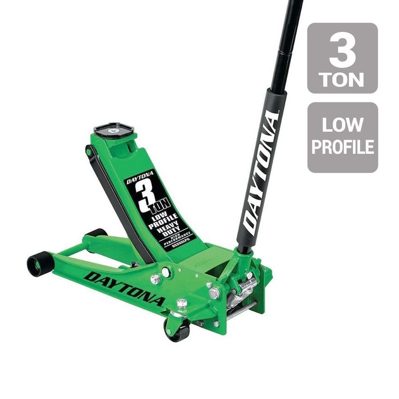 DAYTONA 3 Ton Low-Profile Professional Floor Jack with RAPID PUMP, Green
