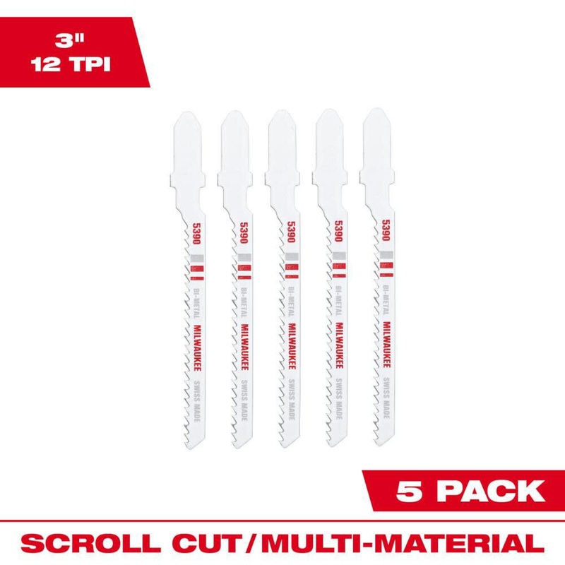 Milwaukee 3 in. 12 TPI Bi-Metal Jig Saw Blade 5PK