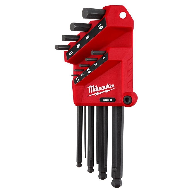 Milwaukee 9 Key Ball End L-Key Set Metric