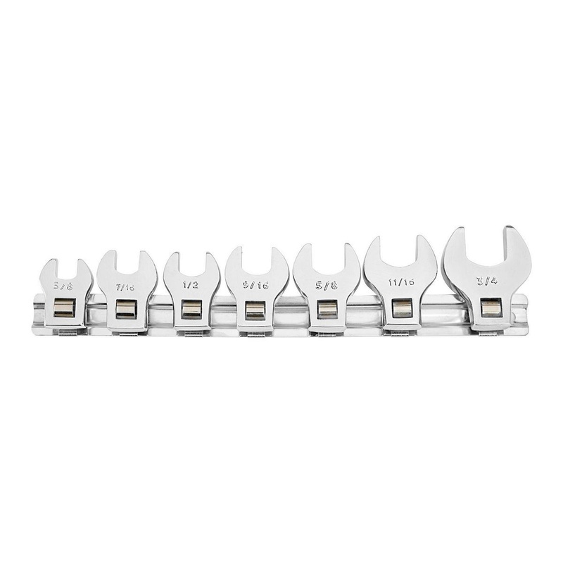 PITTSBURGH 3/8 in. Drive SAE Crowfoot Wrench Set, 7-Piece