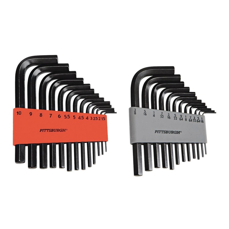 PITTSBURGH SAE and Metric Hex Key Set, 25 Piece