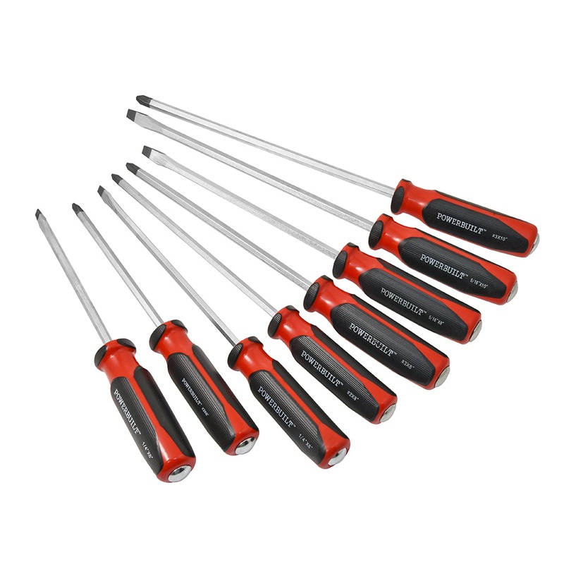 Powerbuilt 8pc Long Reach Go-Through Screwdriver Set Default