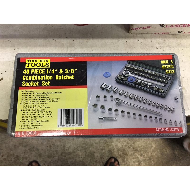 40Pc Pvc Box Socket Set 1/4″&3/8″ | Model : SKT-T12811G