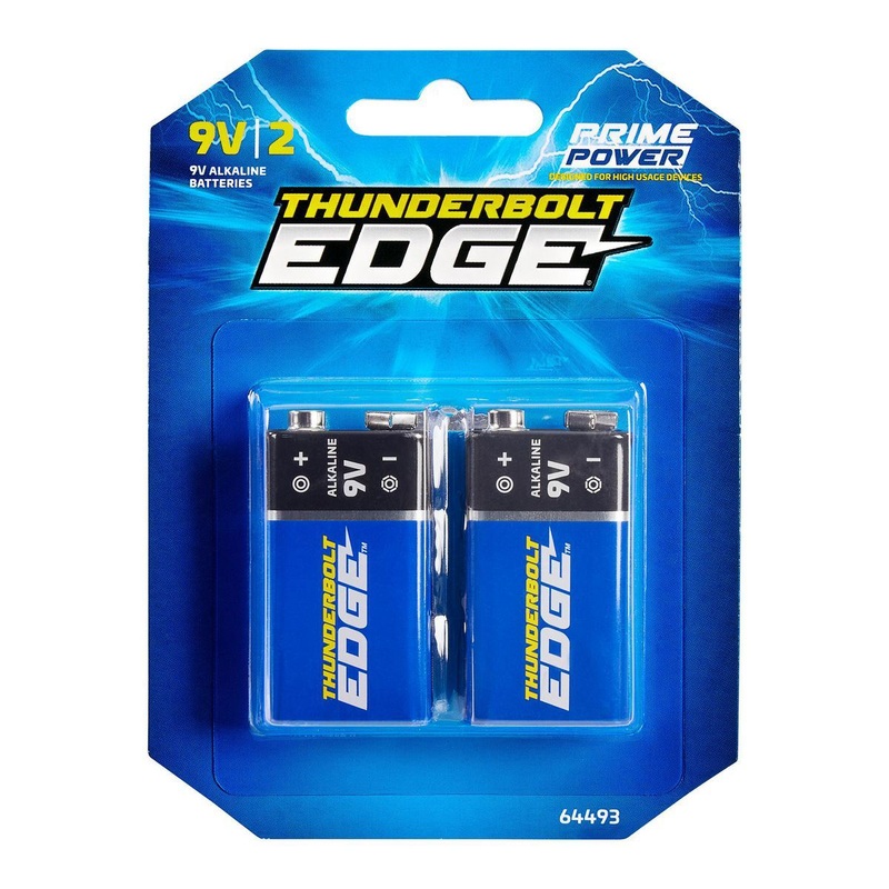 THUNDERBOLT EDGE 9V Alkaline Batteries, 2 Pack