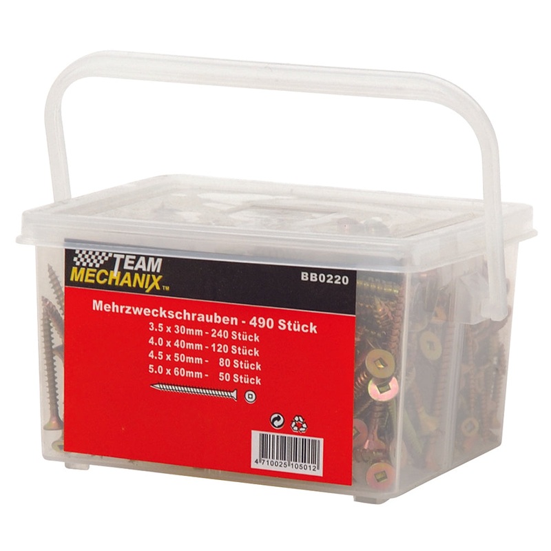 Team Mechanix 490pc Robertson Screw Assortment Default