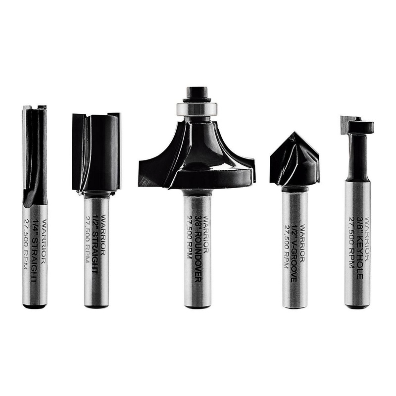 WARRIOR Carbide Router Bit Set, 5-Piece