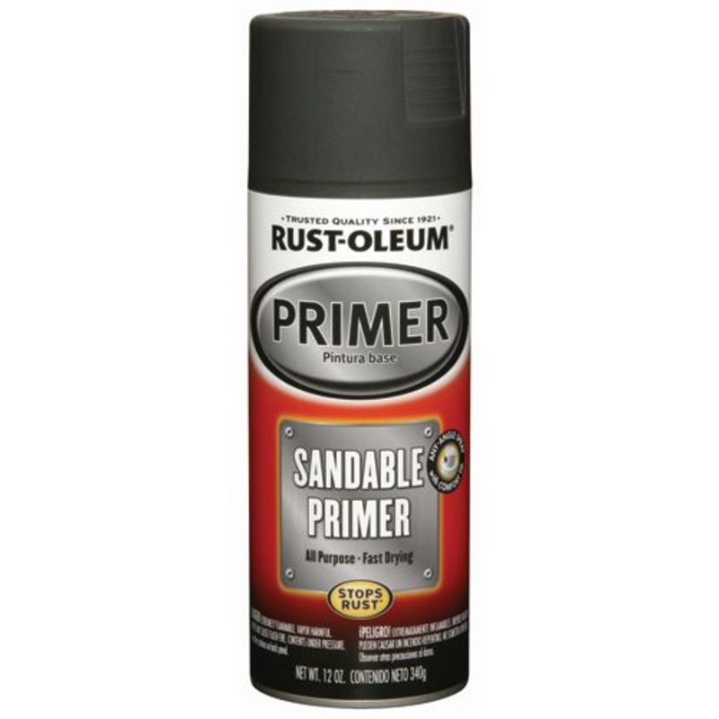 RUST-OLEUM 12 Oz. Black Sandable Primer Spray Paint