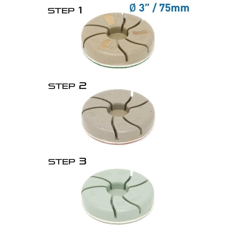 3 Step Polishing Pads for HG Hyper Grinder Step 1 – 3 Inch