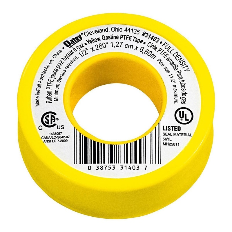 OATEY 1/2 in. x 21-2/3 ft.  Yellow Gas Line PTFE Thread Seal Tape