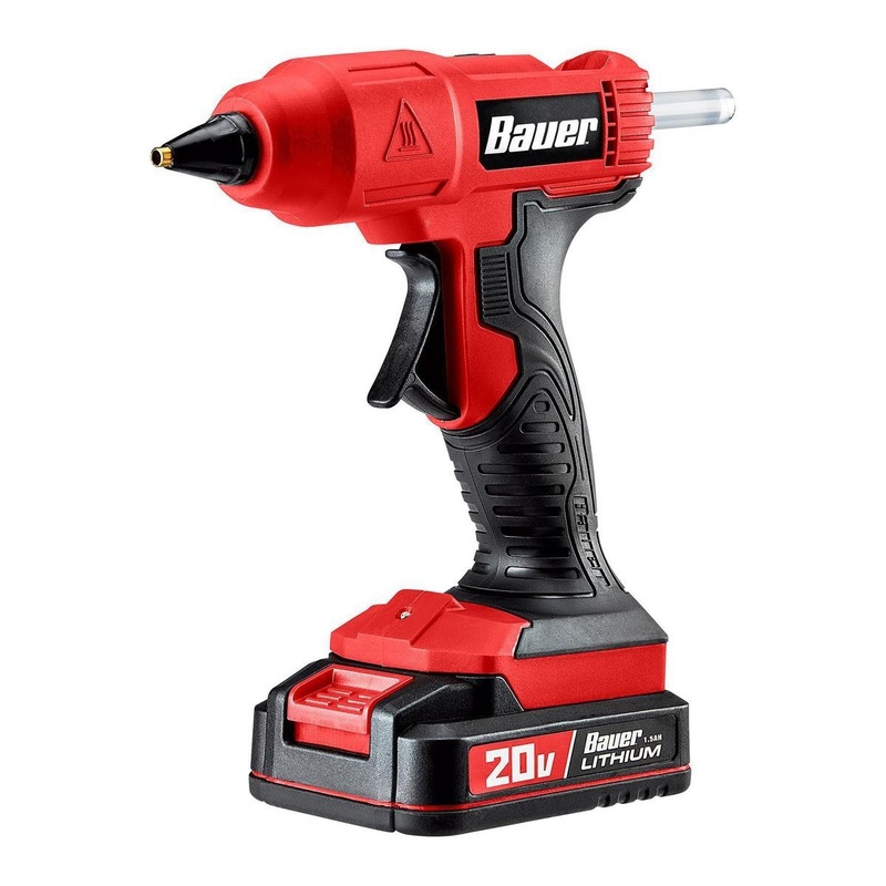 BAUER 20V Cordless Full Sized Glue Gun – Tool Only
