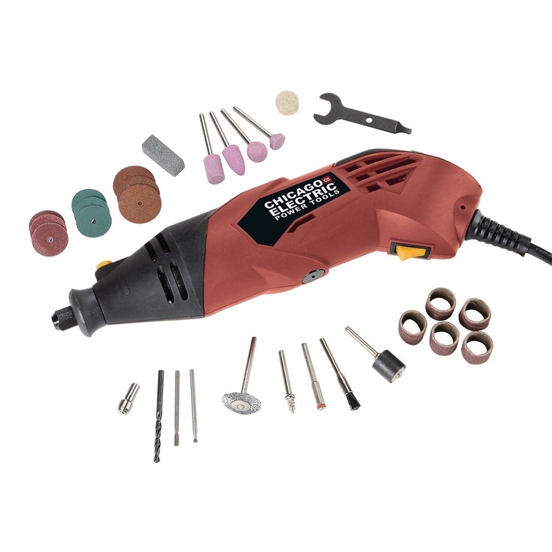 CHICAGO ELECTRIC POWER TOOLS 1.3 Amp Variable-Speed Rotary Tool Kit, 31 Piece