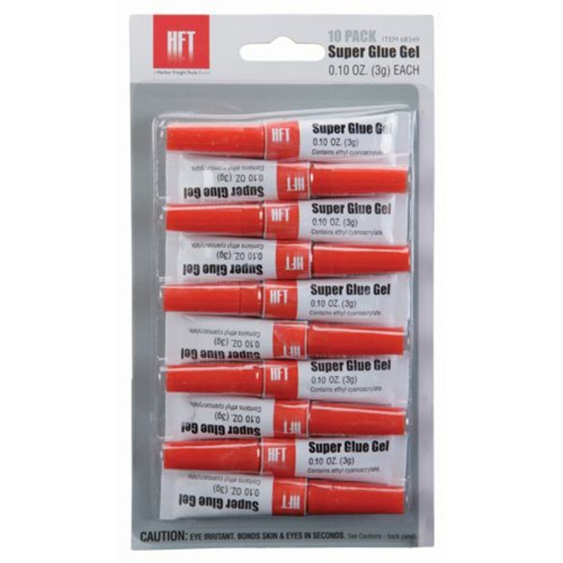HFT Super Glue Gel, 10 Pack