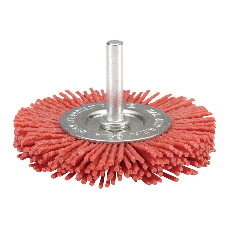 WARRIOR 3 in. 80 Grit Nylon Abrasive Wheel with 1/4 in.  Shank