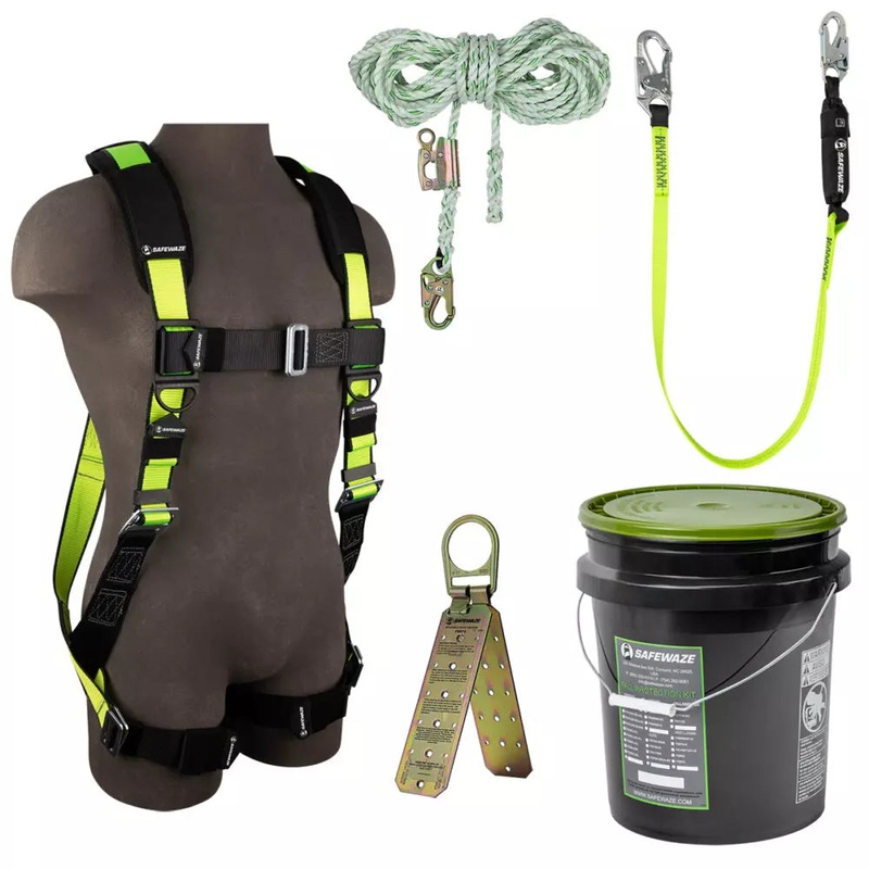 PRO Bucket Roof Kit: FS280 Harness, FS700-50GA VLL, FS560 Lanyard, FS870 Anchor XS