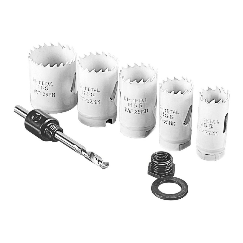 WARRIOR 7/8 in. to 1-1/2 in. Bi-Metal Hole Saw Assorted Set, 7-Piece