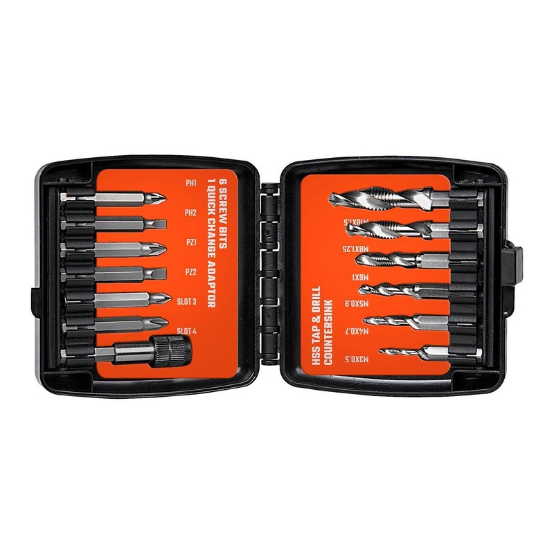 WARRIOR Metric Drill/Tap/Deburr Bit Set, 13-Piece