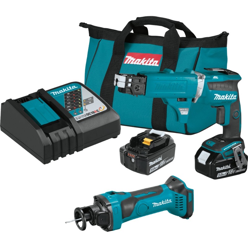18V LXT LithiumIon Cordless 2Pc. Combo Kit 5Ah Battery Kit with Collated Autofeed Screwdriver Magazine