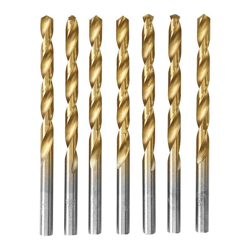WARRIOR 1/4 in. Titanium High Speed Steel Drill Bits, 7 Piece