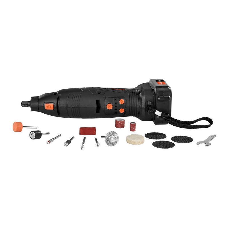 WARRIOR 12V Cordless Rotary Tool Kit with 19-Piece Accessories, Battery, and Charger