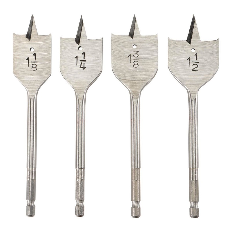 WARRIOR Steel Large Diameter Spade Bit Set, 4 Piece