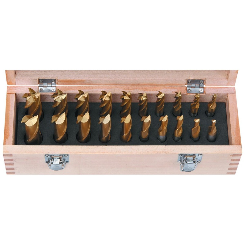WARRIOR 20 Piece Titanium Nitride Coated End Mill Set