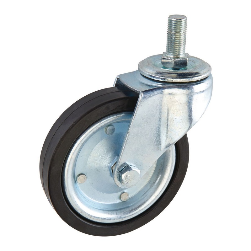 4 in. Rubber Swivel Caster – Stem Mount