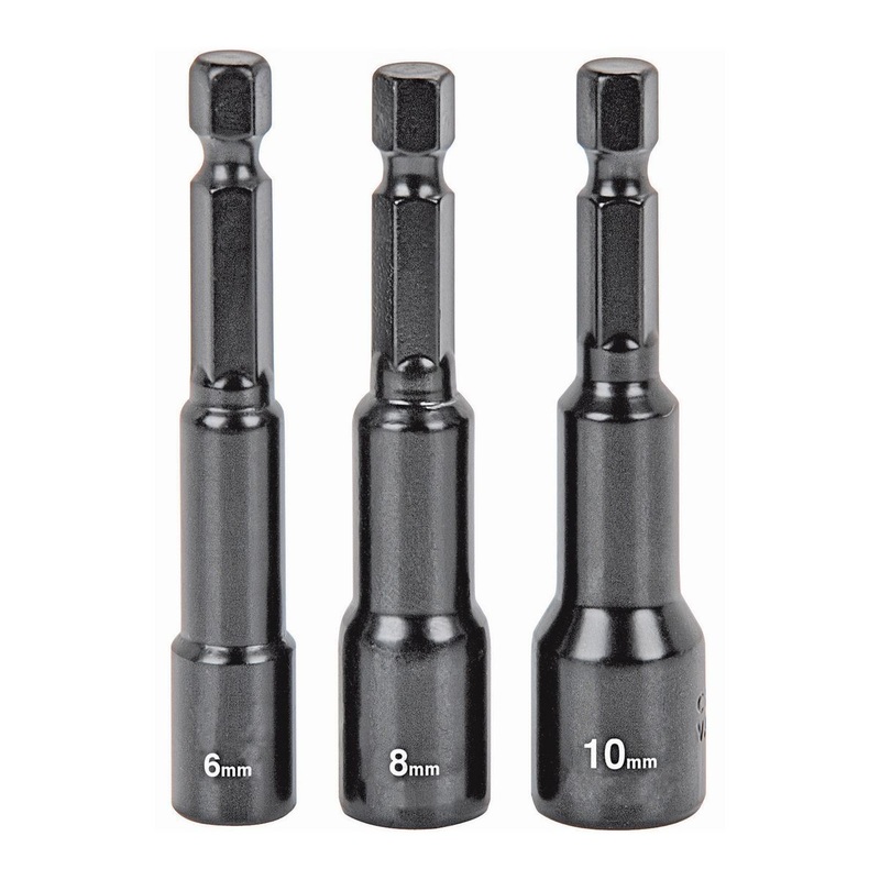 WARRIOR Quick Release Magnetic Metric Nut Setter Set, 3 Piece