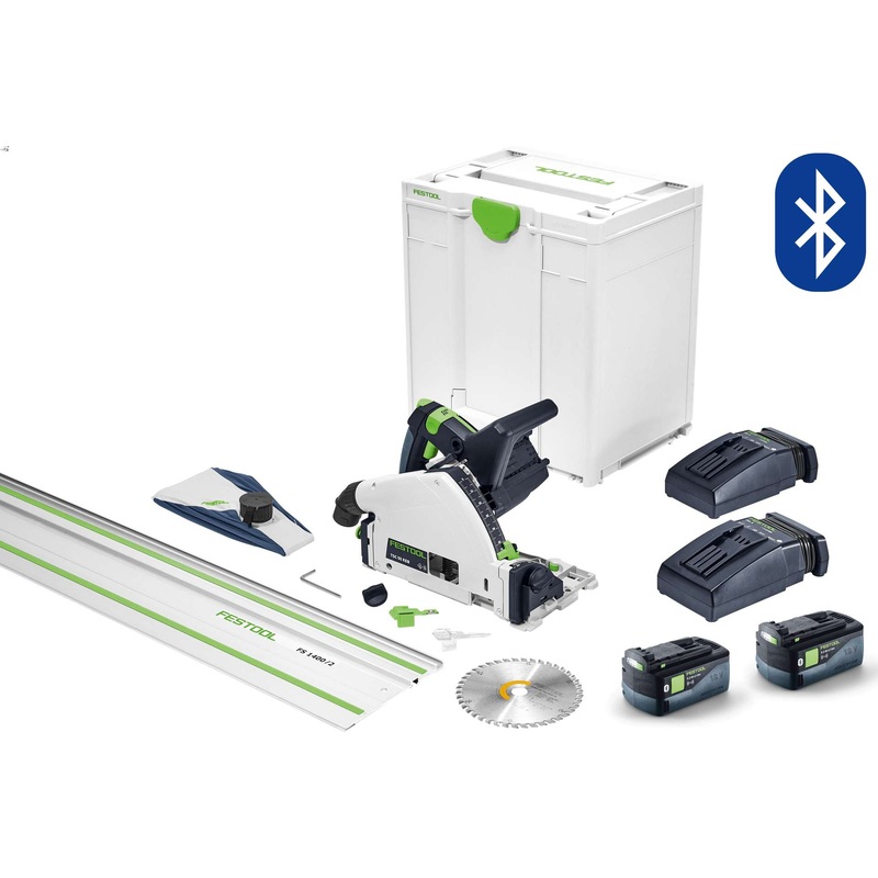 TSC 55K 18V 160mm Cordless Plunge Saw 5.2Ah XL Set in Systainer with 1400mm Rail