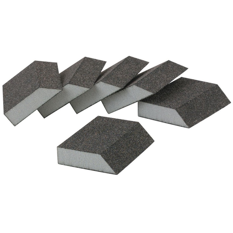 WARRIOR Aluminum Oxide Angled Sanding Sponges – Coarse Grade, 6 Pack
