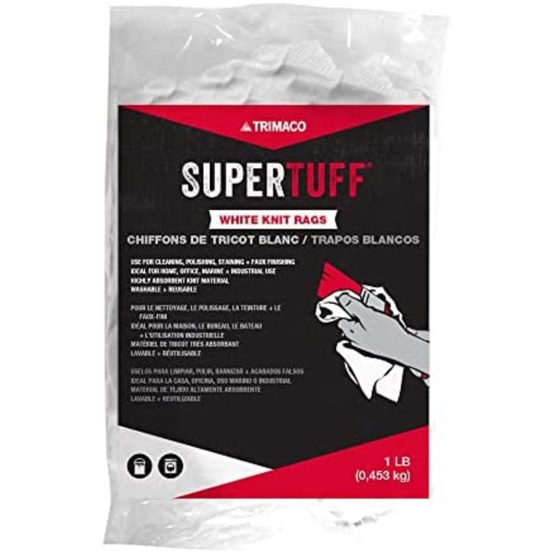 White T-Shirt Knit Rags 1/2 lb Bag – 24 Pack