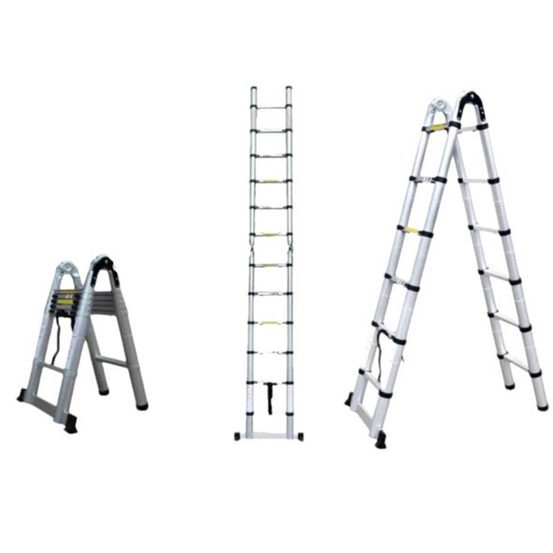 XG Double Side Telescopic Ladder (Vertical Fully Extendable) | Height : 5m (8ft) | Model : XG-129 Nylon Hinges – L-XG129A50