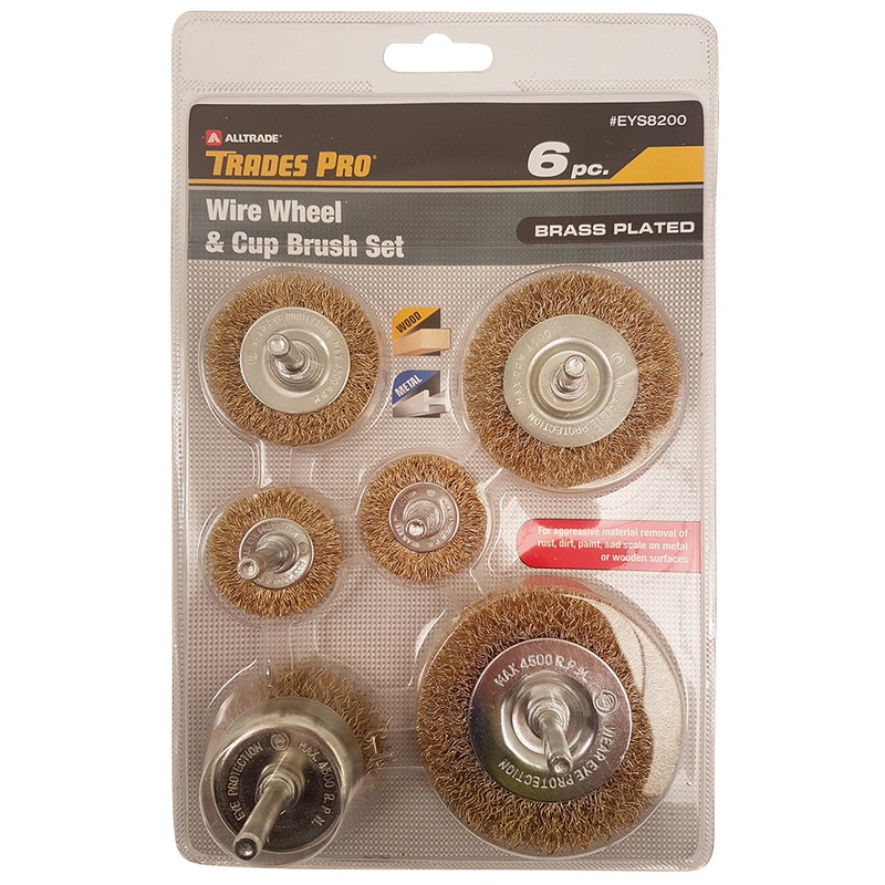 Trades Pro Trades Pro 6pc Wire Wheel & Cup Brush Set Default