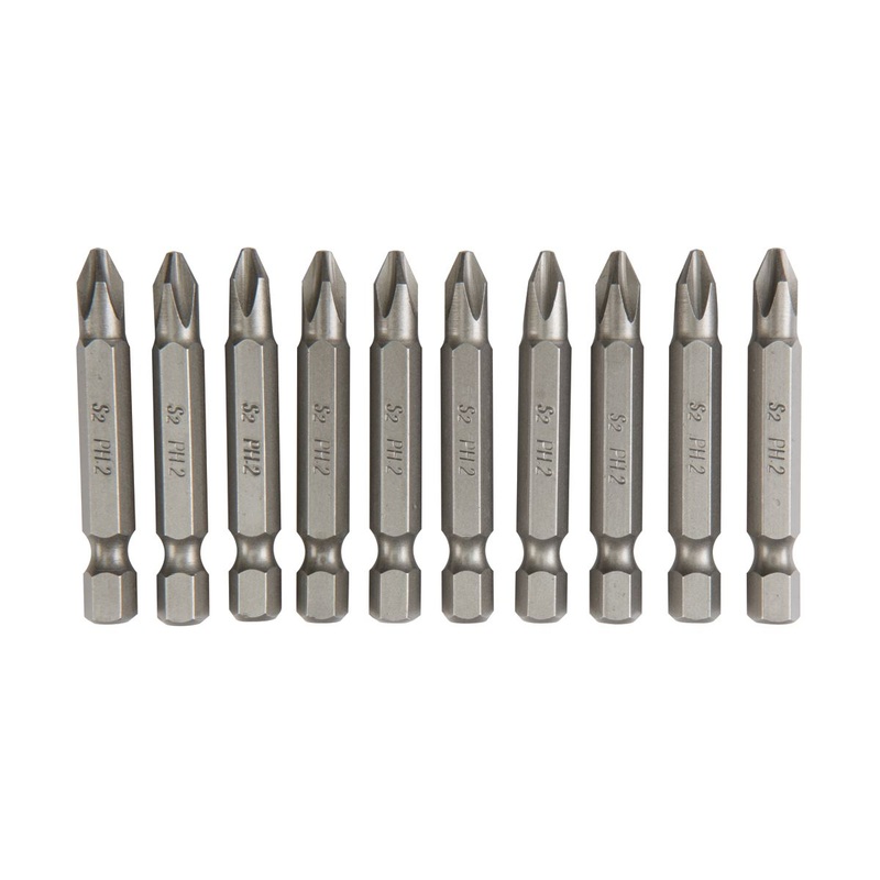 WARRIOR 2 in. PH2 Phillips Insert Bits, 10-Piece