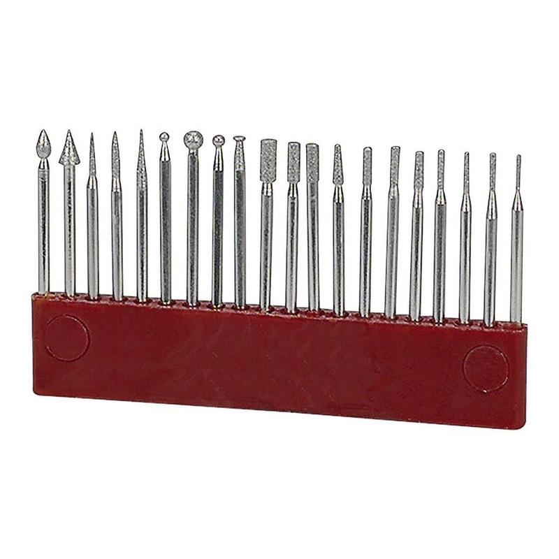 WARRIOR Diamond Point Rotary Bit Set, 20-Piece
