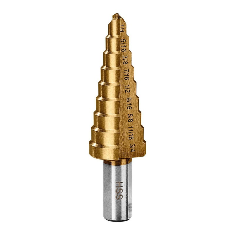 WARRIOR 1/4 in. to 3/4 in. #3 Titanium Step Drill Bit (9-Steps)