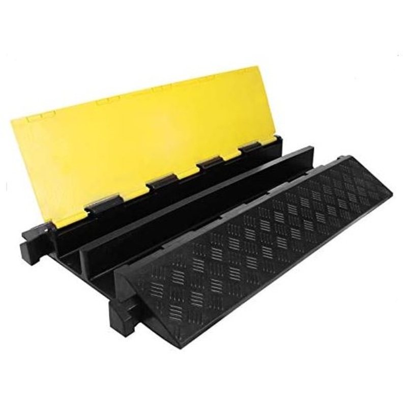 2 Channels Cable Protector Traffic Road Safety Rubber Hump | Model : RH-9053
