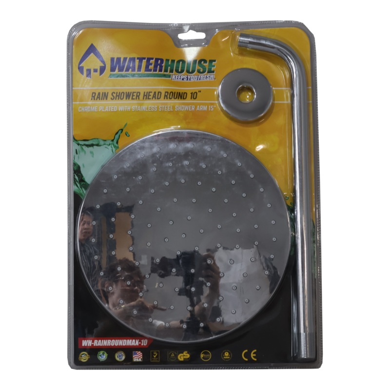 10″ ROUND SHOWER W/ARM – WH-RAINROUNDMAX-10