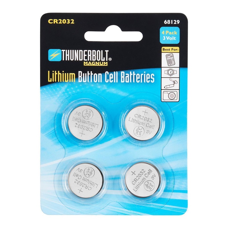 THUNDERBOLT MAGNUM CR2032 Lithium Button Cell Batteries, 4 Pack
