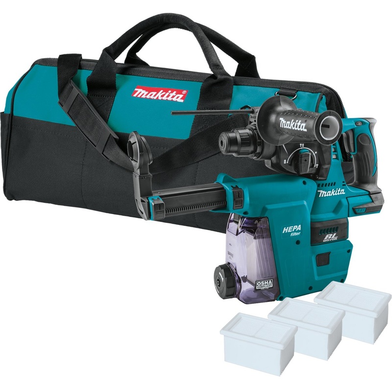 18V LXT LithiumIon Brushless Cordless 1″ Rotary Hammer, accepts SDSPLUS bits, w/ HEPA Dust Extractor Attachment, Tool Only