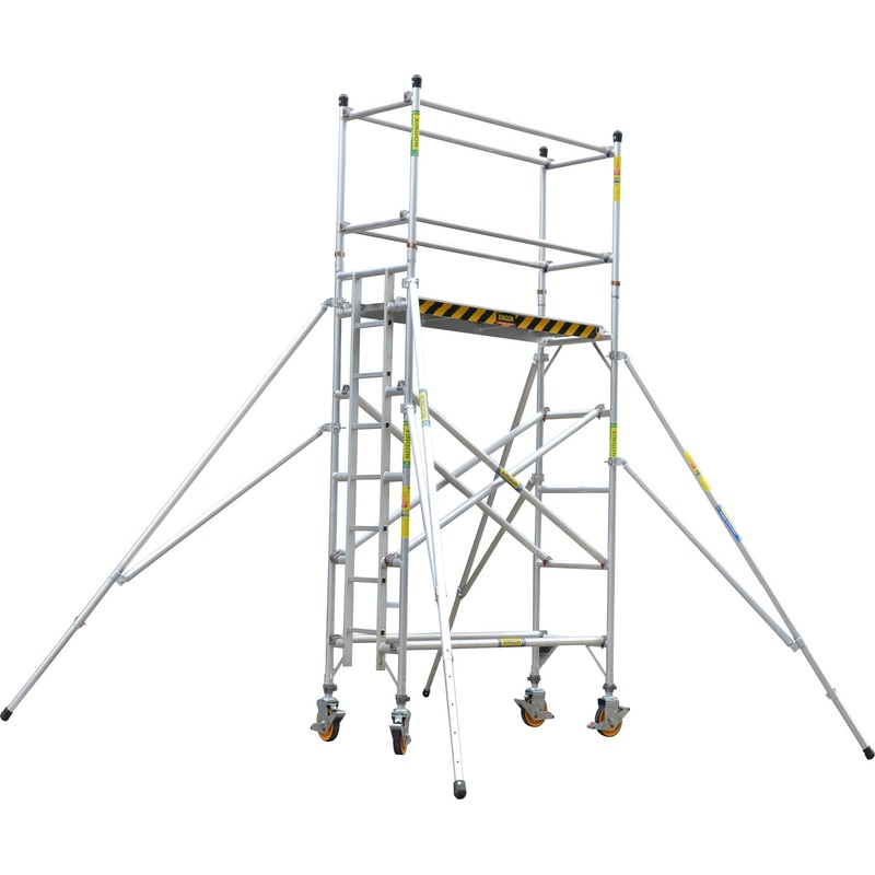 XG Aluminium 6.3m Stand Platform Height Scaffolding Single Width Ladder Tower | Model : L-XG178S-6.3M