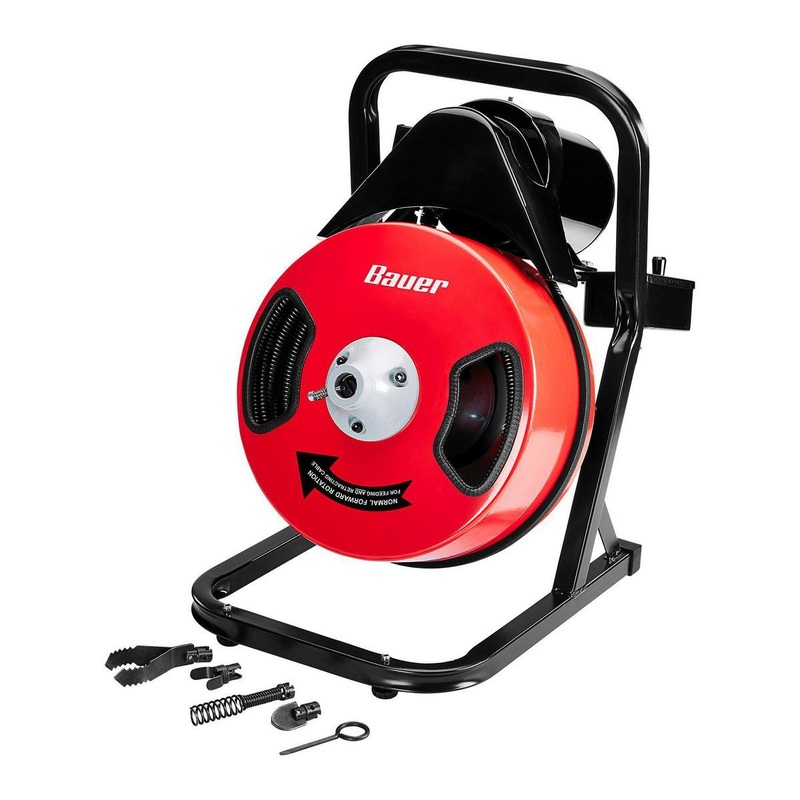 BAUER 1/2 in. x 50 ft. Manual-Feed Drain Cleaning Drum Machine