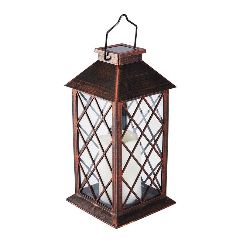 LUMINAR OUTDOOR 11 in. Solar LED Bronze Finish Lantern
