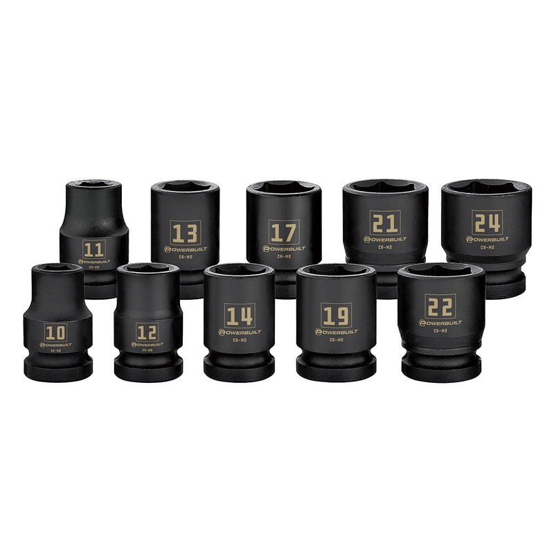 1/2″ Dr 10pc Metric Impact Socket Set Default