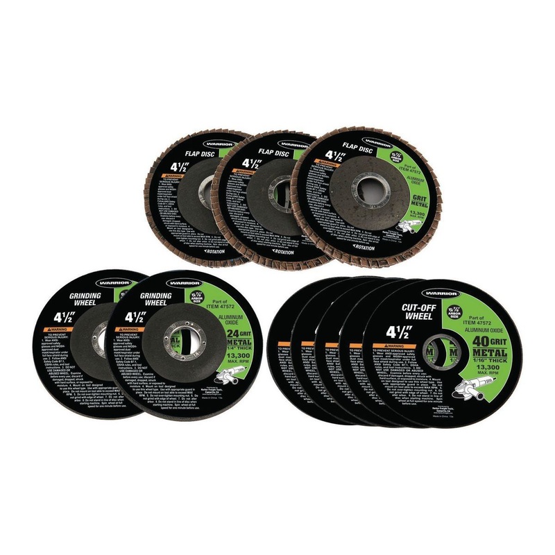 WARRIOR 4-1/2 in. Metal Grinding/Cut Off/Flap Wheel Assorted Set, 10 Piece